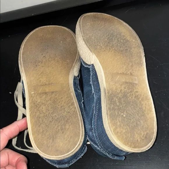 Zara Denim Blue and Cream Casual Sneakers - Picture 6 of 10